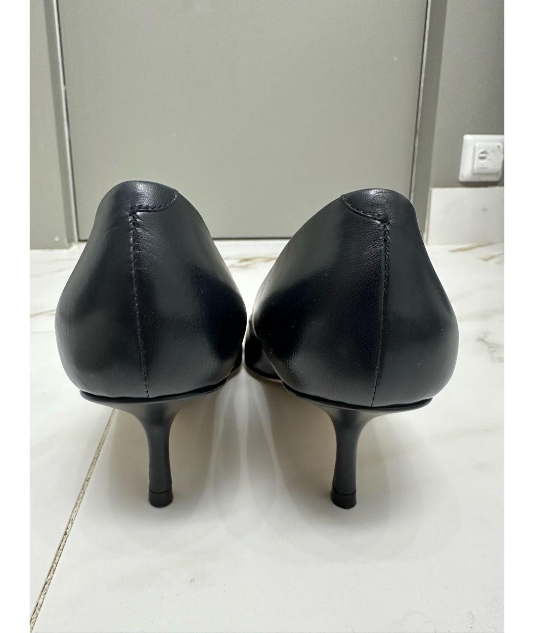 GIUSEPPE ZANOTTI DESIGN Темно-синие лодочки на низком каблуке из лакированной кожи, фото 4