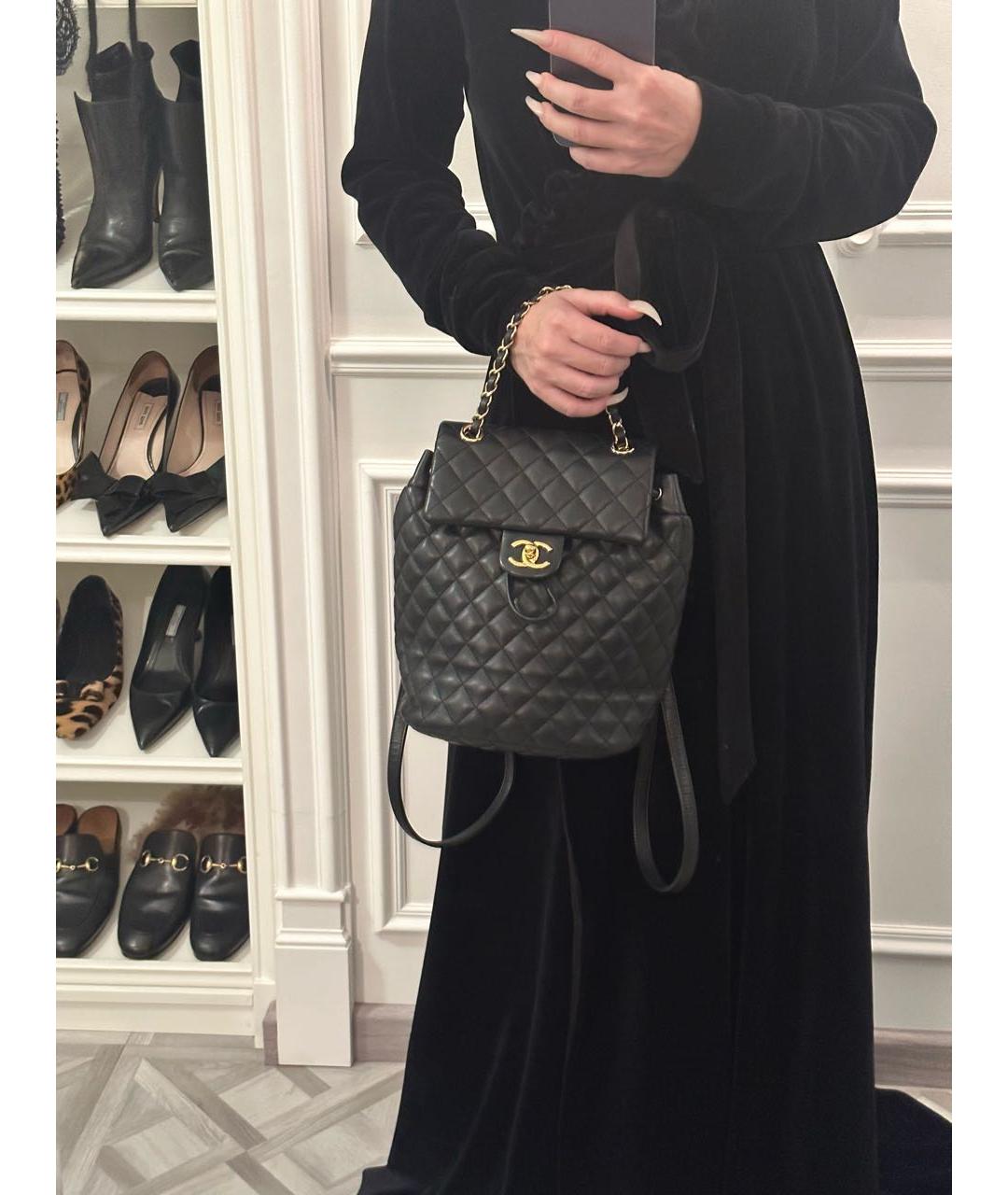 CHANEL Черный кожаный рюкзак, фото 7