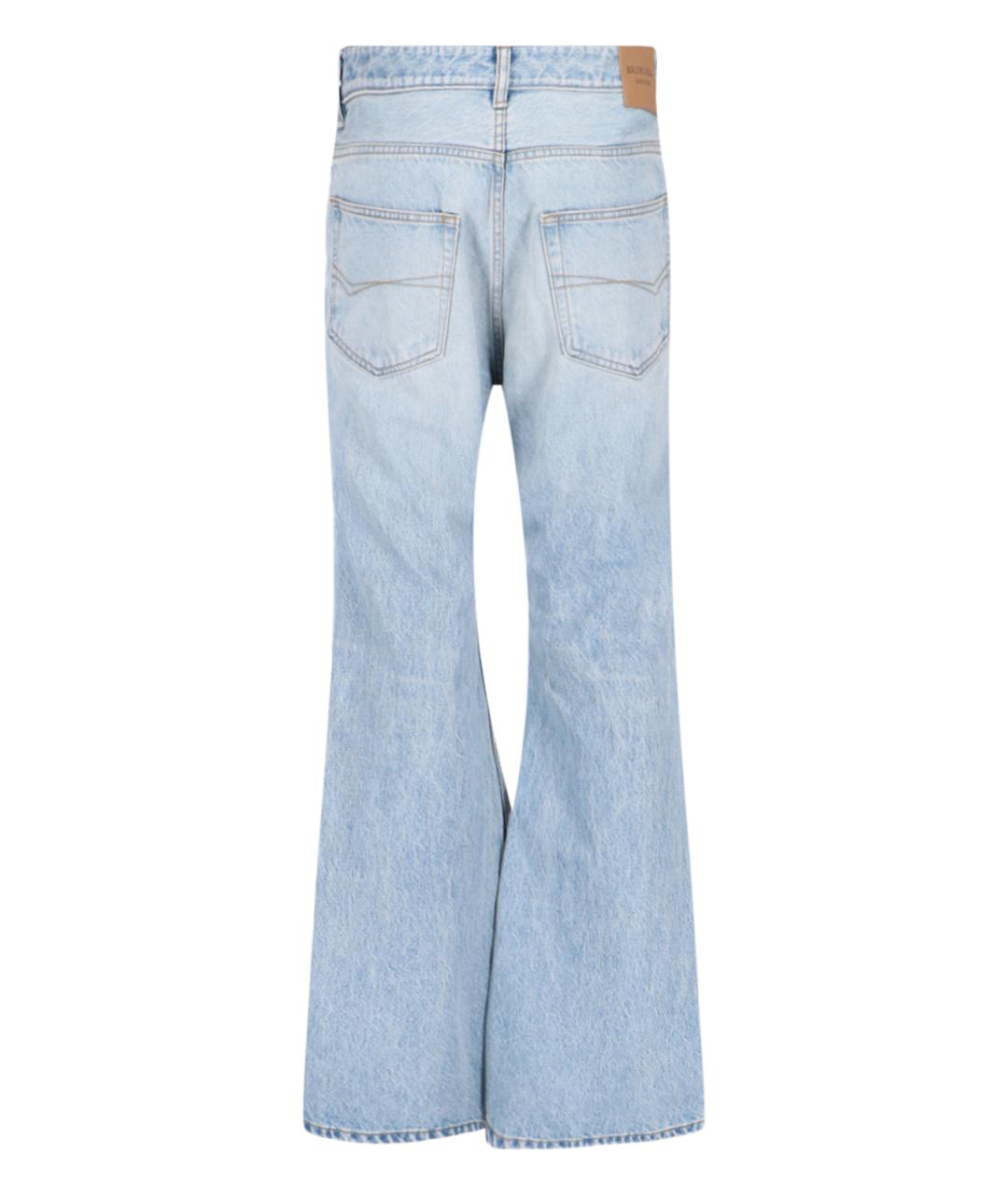 BALENCIAGA Голубые хлопковые джинсы клеш, фото 2