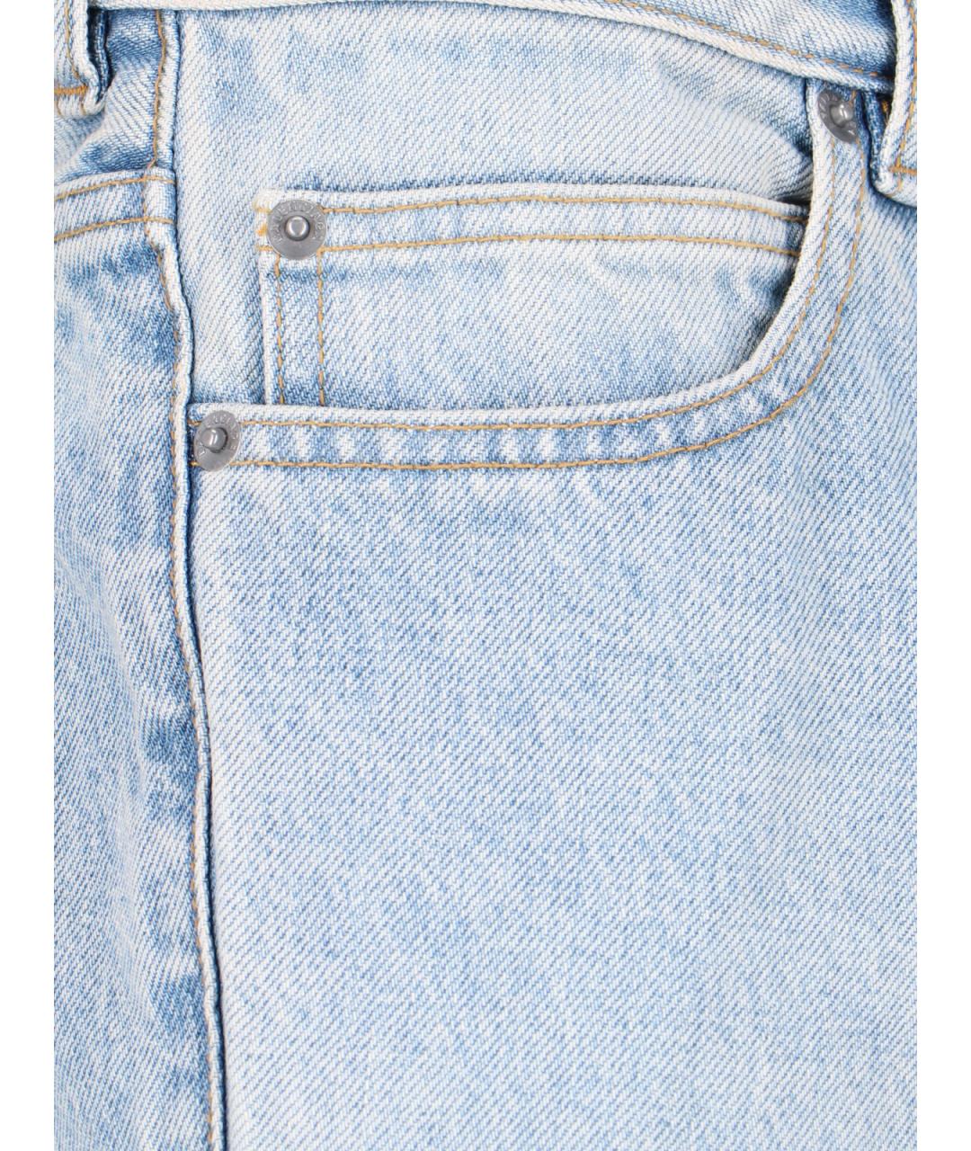 BALENCIAGA Голубые хлопковые джинсы клеш, фото 4