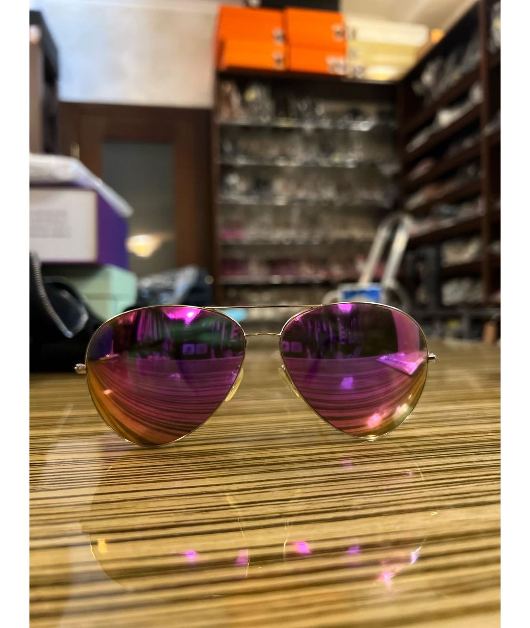 VICTORIA BECKHAM Розовые металлические солнцезащитные очки, фото 5