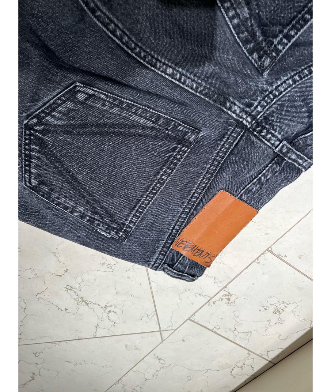 VETEMENTS Антрацитовые хлопковые прямые джинсы, фото 5