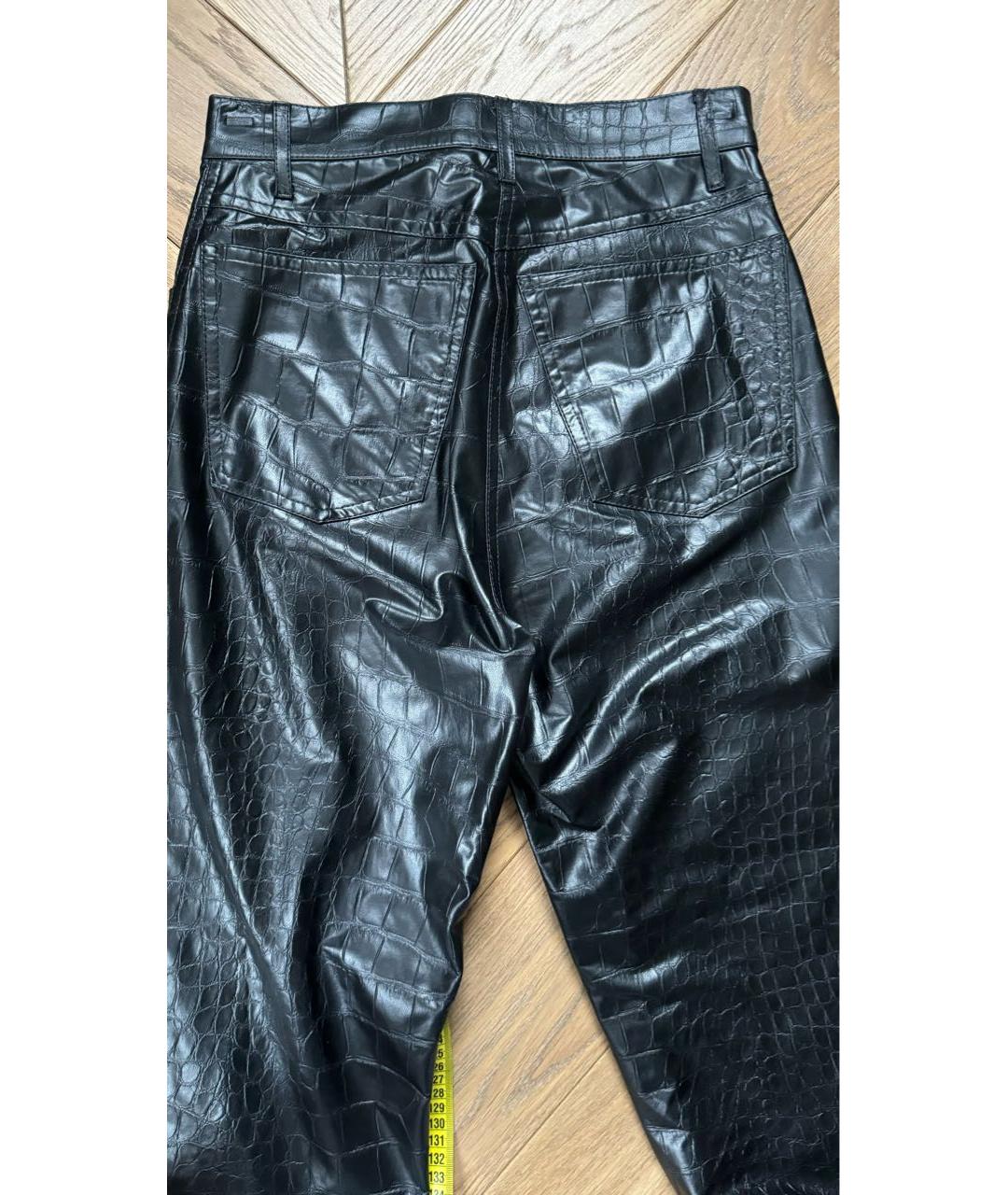NANUSHKA Черные кожаные брюки широкие, фото 2