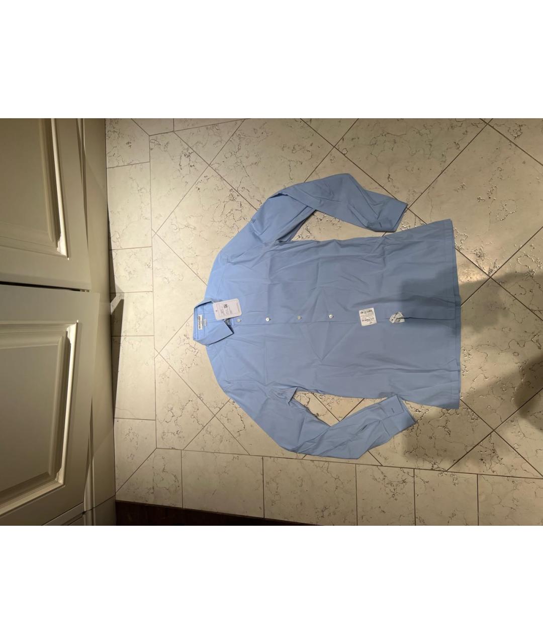 BALENCIAGA Голубая хлопко-полиэстеровая классическая рубашка, фото 6