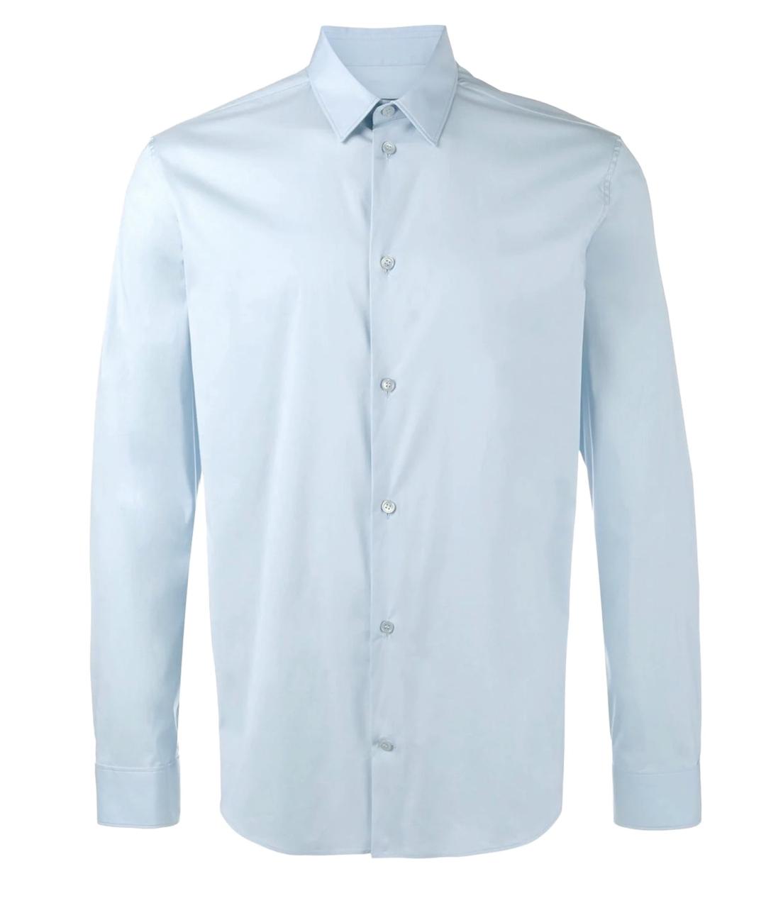 BALENCIAGA Голубая хлопко-полиэстеровая классическая рубашка, фото 1