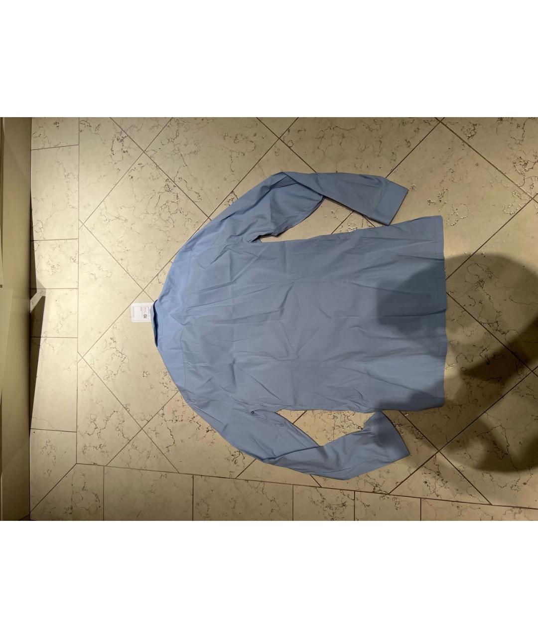 BALENCIAGA Голубая хлопко-полиэстеровая классическая рубашка, фото 2