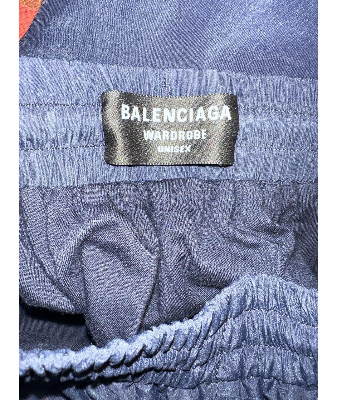 BALENCIAGA Темно-синие полиэстеровые повседневные брюки, фото 5