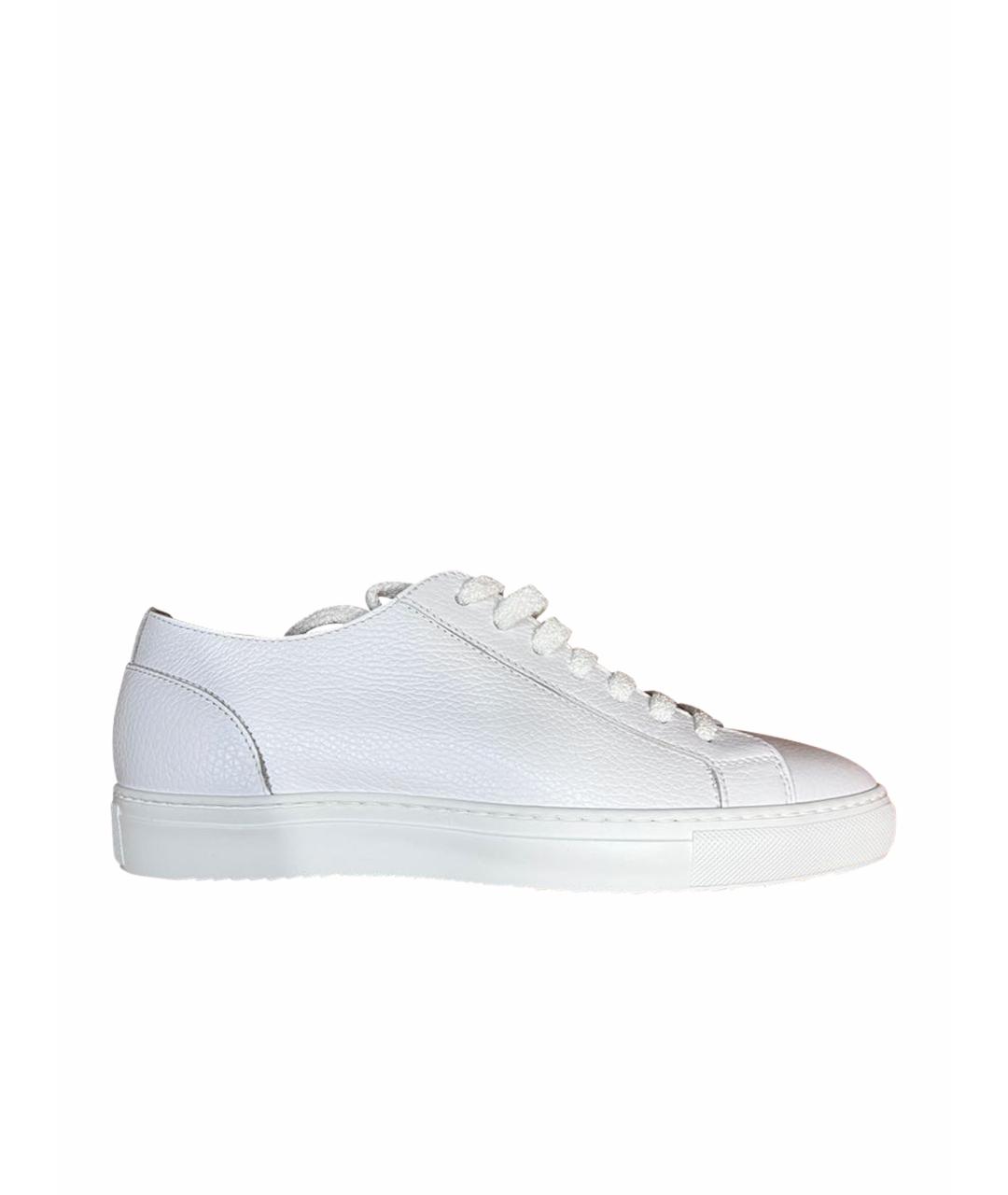 DOUCAL'S Белые кожаные низкие кроссовки / кеды, фото 1
