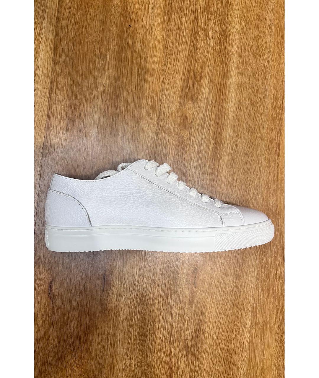 DOUCAL'S Белые кожаные низкие кроссовки / кеды, фото 9