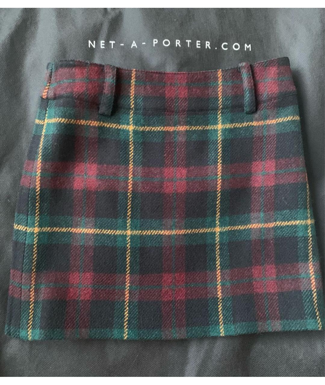 RALPH LAUREN Бордовая шерстяная юбка мини, фото 5