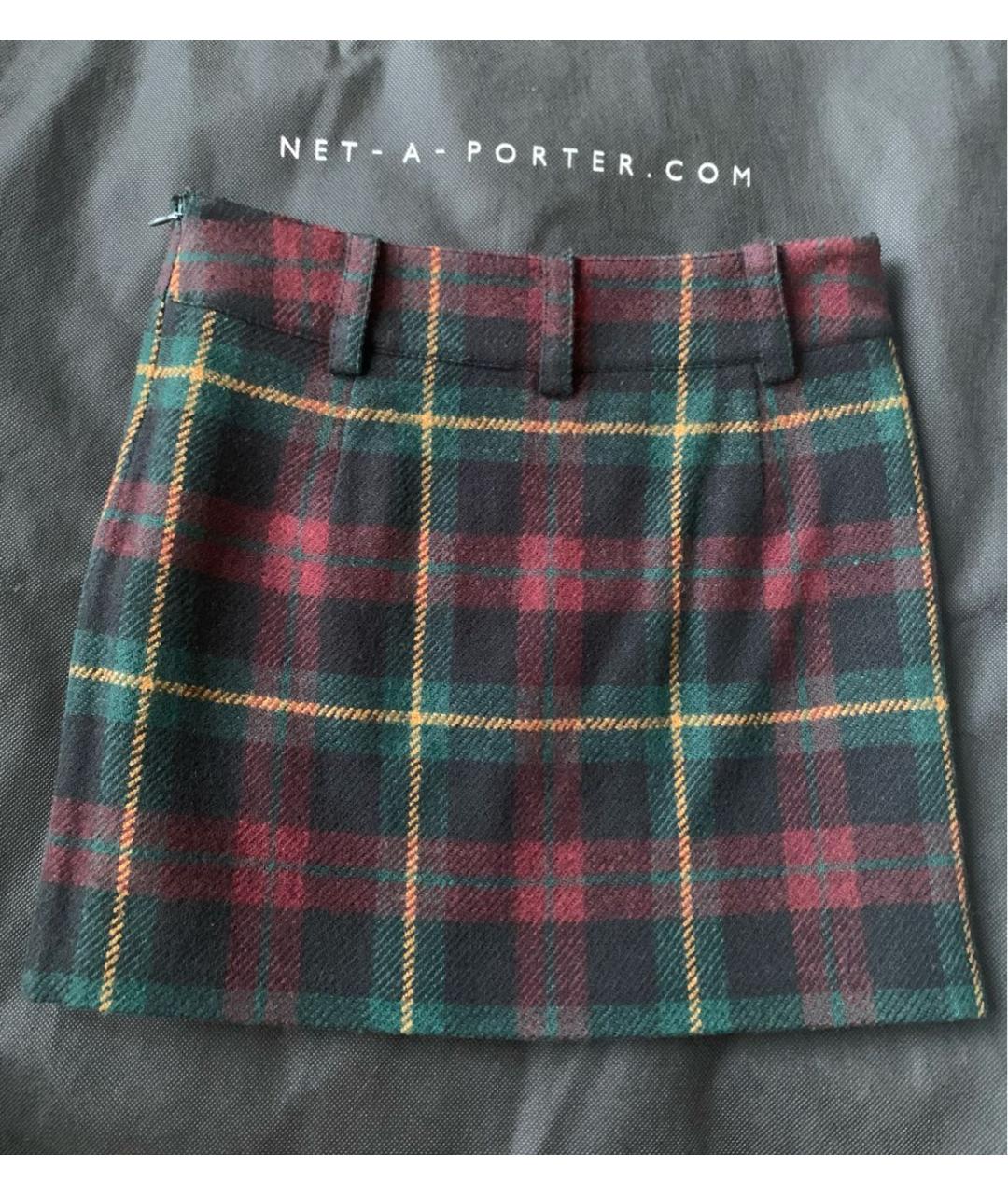 RALPH LAUREN Бордовая шерстяная юбка мини, фото 6