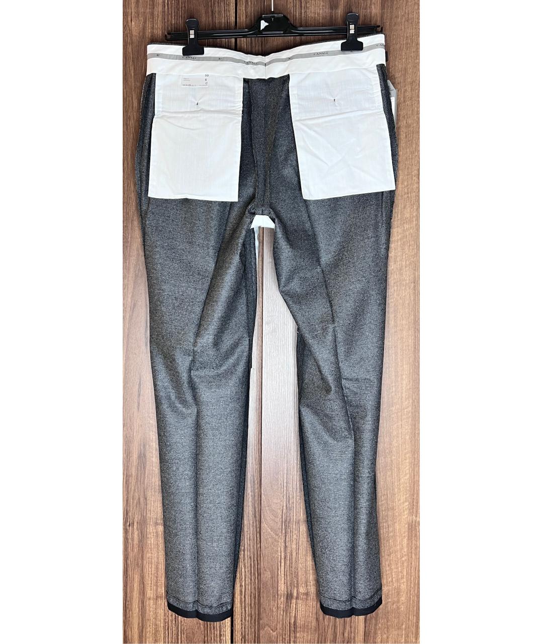 CANALI Серые шерстяные классические брюки, фото 6
