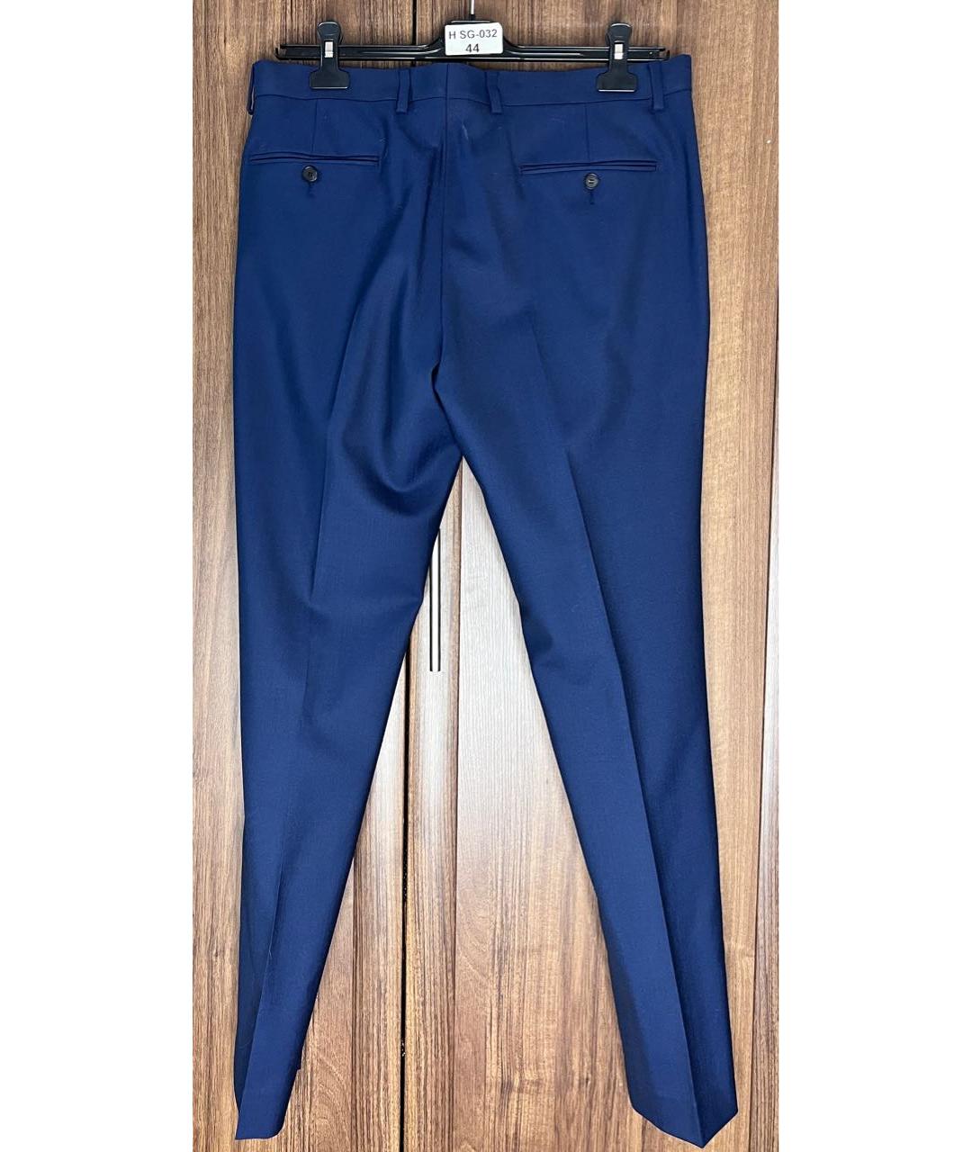 SANDRO Темно-синие шерстяные повседневные брюки, фото 2