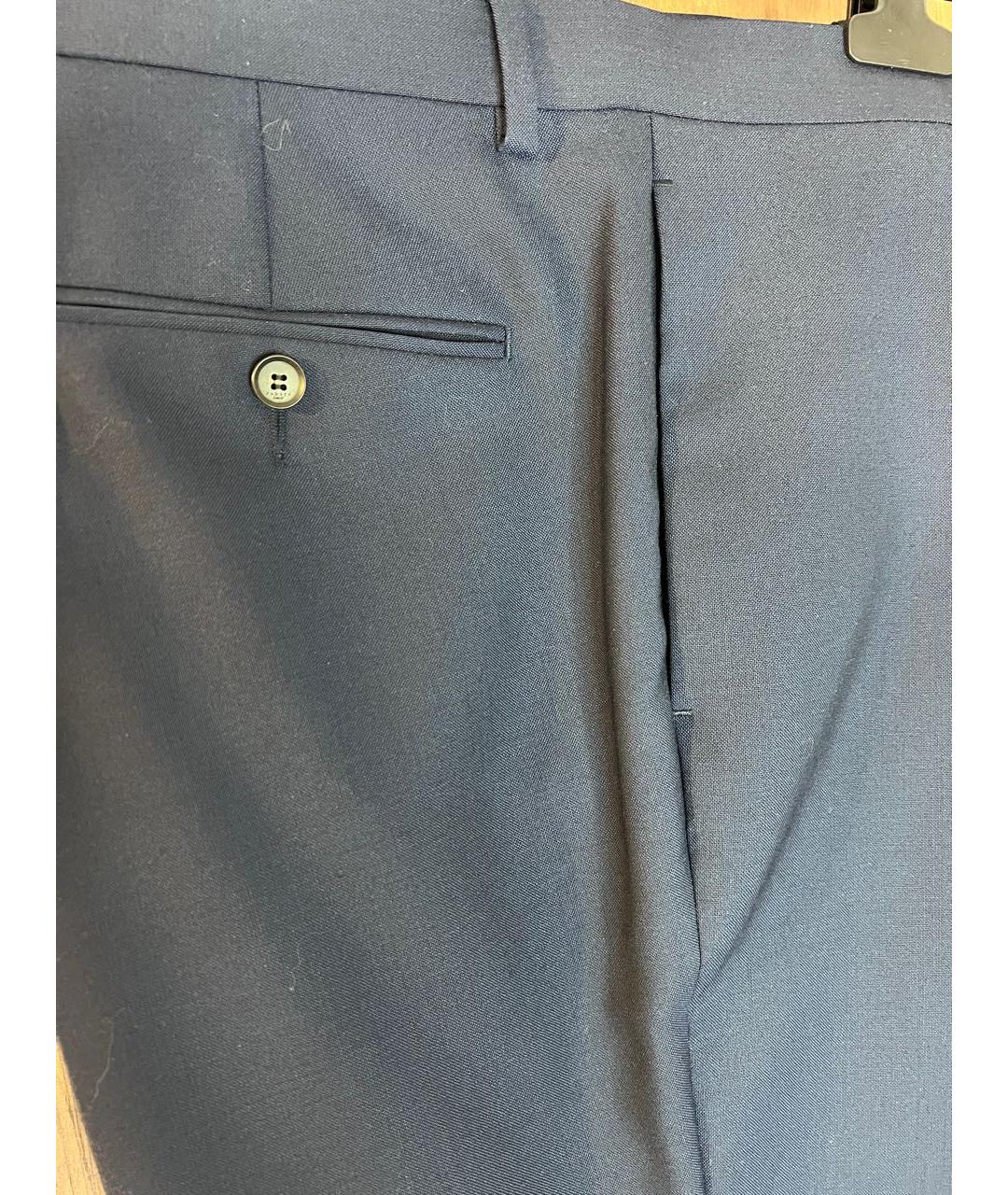 SANDRO Темно-синие шерстяные повседневные брюки, фото 4