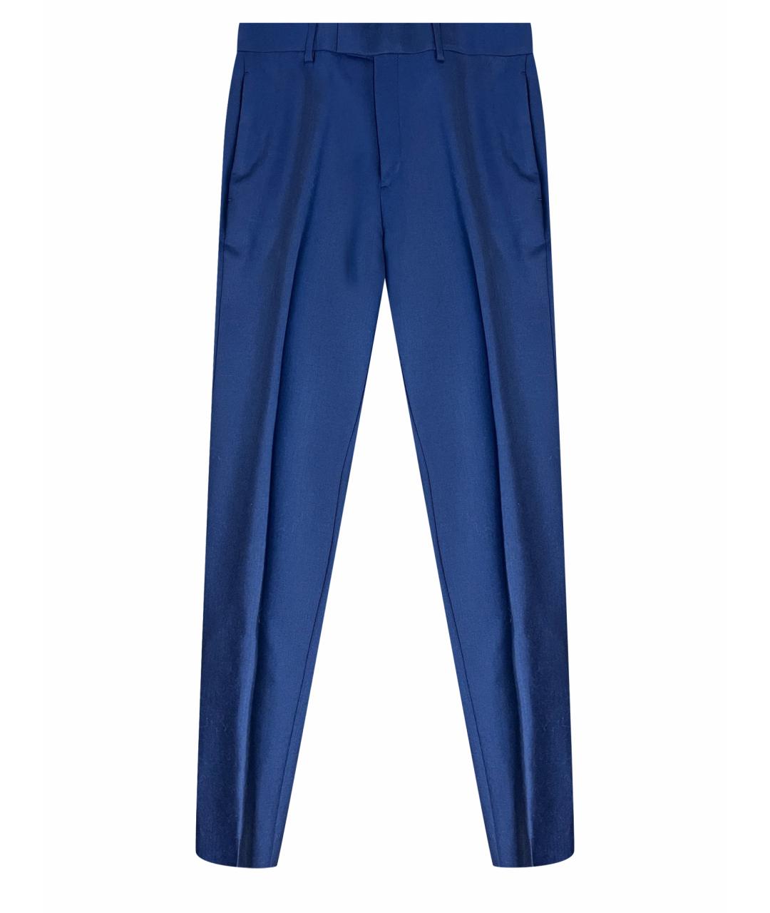 SANDRO Темно-синие шерстяные повседневные брюки, фото 1