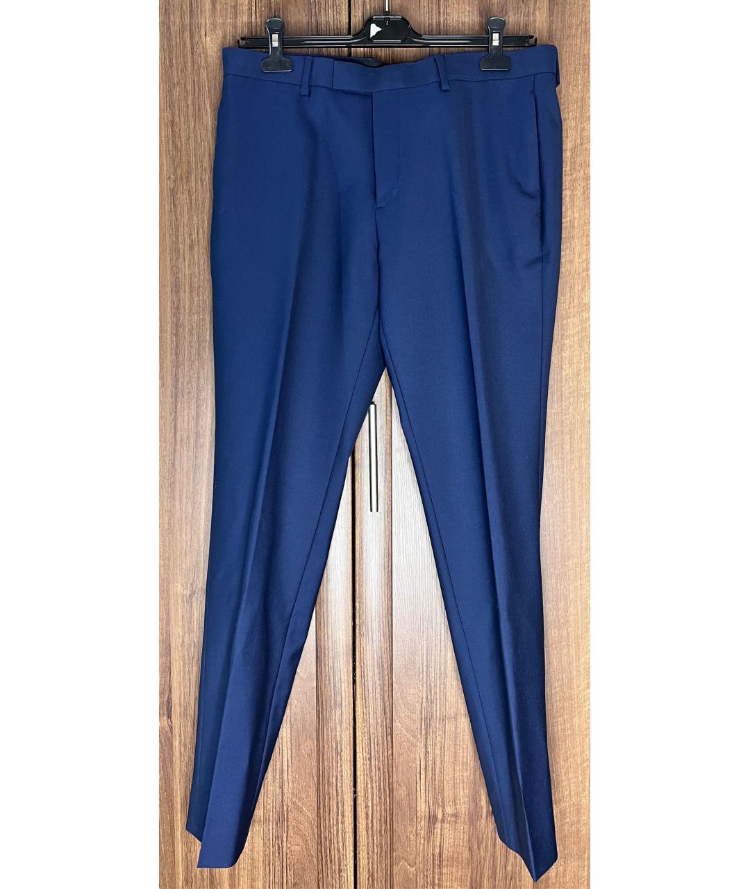 SANDRO Темно-синие шерстяные повседневные брюки, фото 7