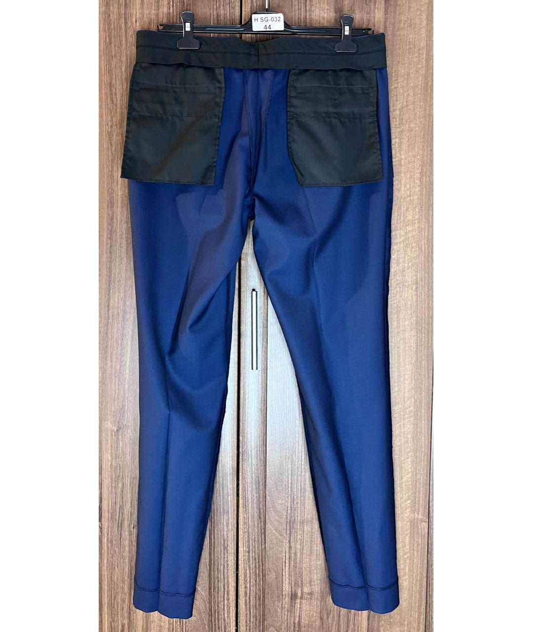 SANDRO Темно-синие шерстяные повседневные брюки, фото 6