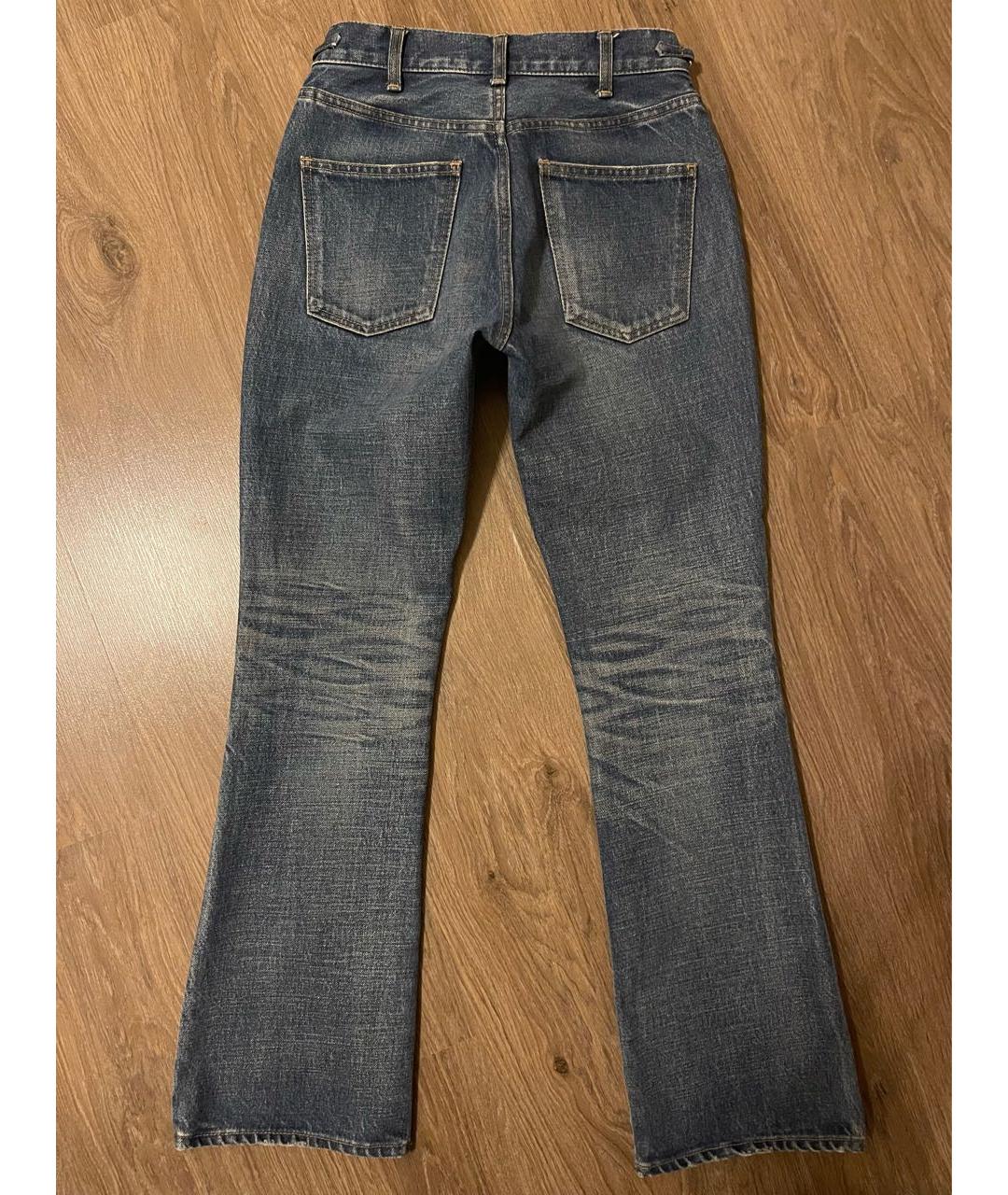 CELINE PRE-OWNED Темно-синие хлопковые джинсы клеш, фото 2