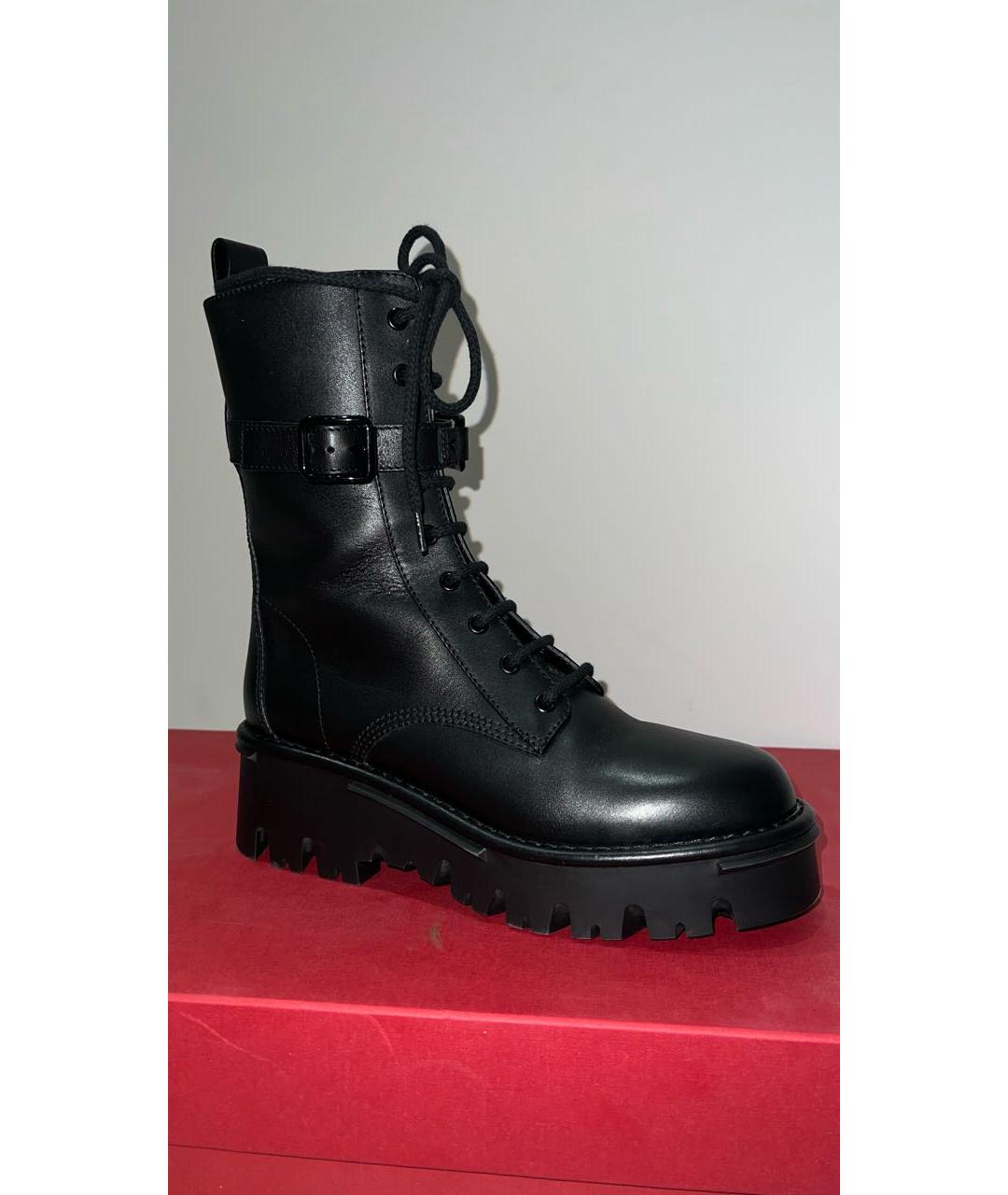 VALENTINO Черные кожаные ботинки, фото 5