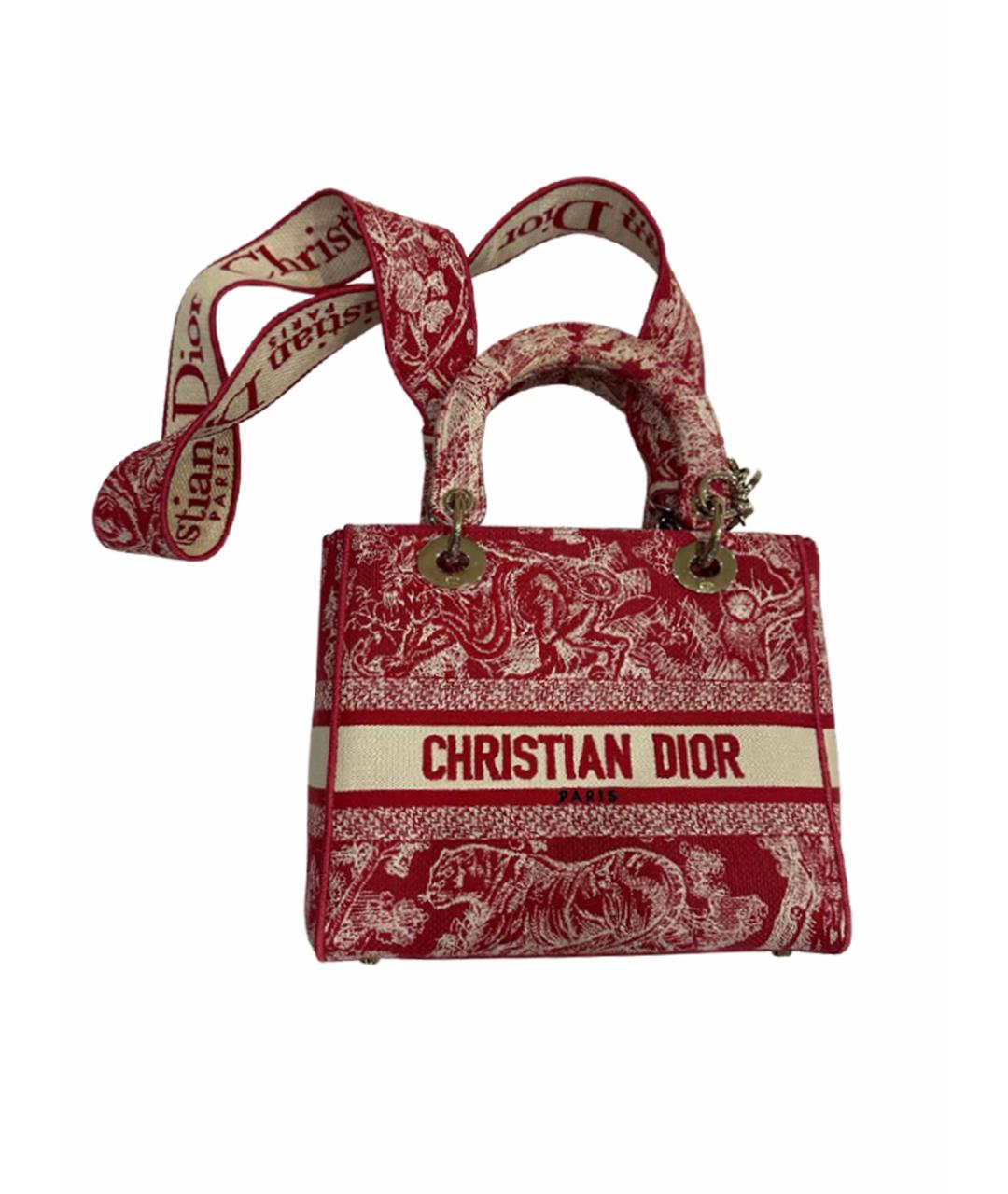 CHRISTIAN DIOR PRE-OWNED Красная жаккардовая сумка с короткими ручками, фото 1
