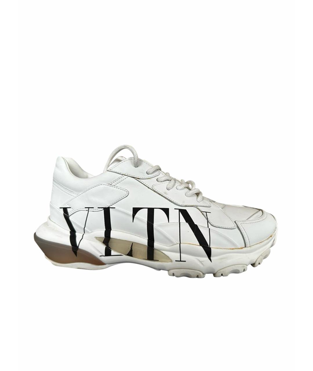 VALENTINO Белые кожаные низкие кроссовки / кеды, фото 1