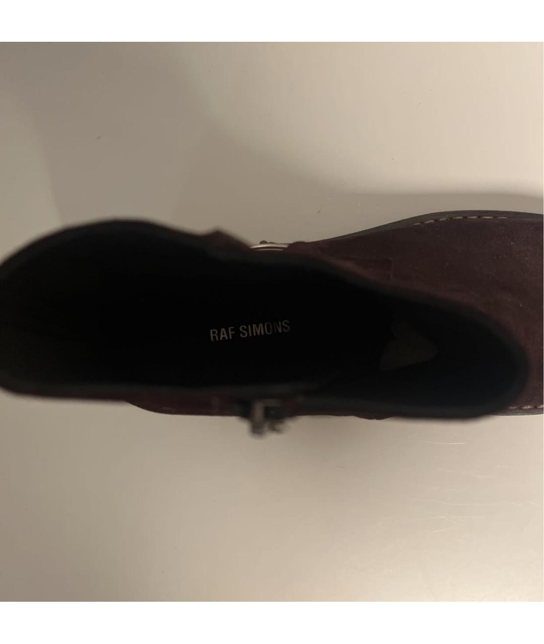 RAF SIMONS Коричневые замшевые высокие ботинки, фото 3