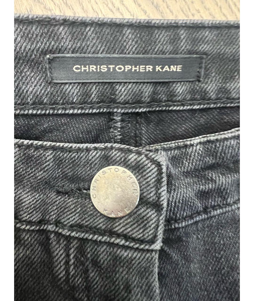 CHRISTOPHER KANE Антрацитовые хлопковые джинсы слим, фото 5