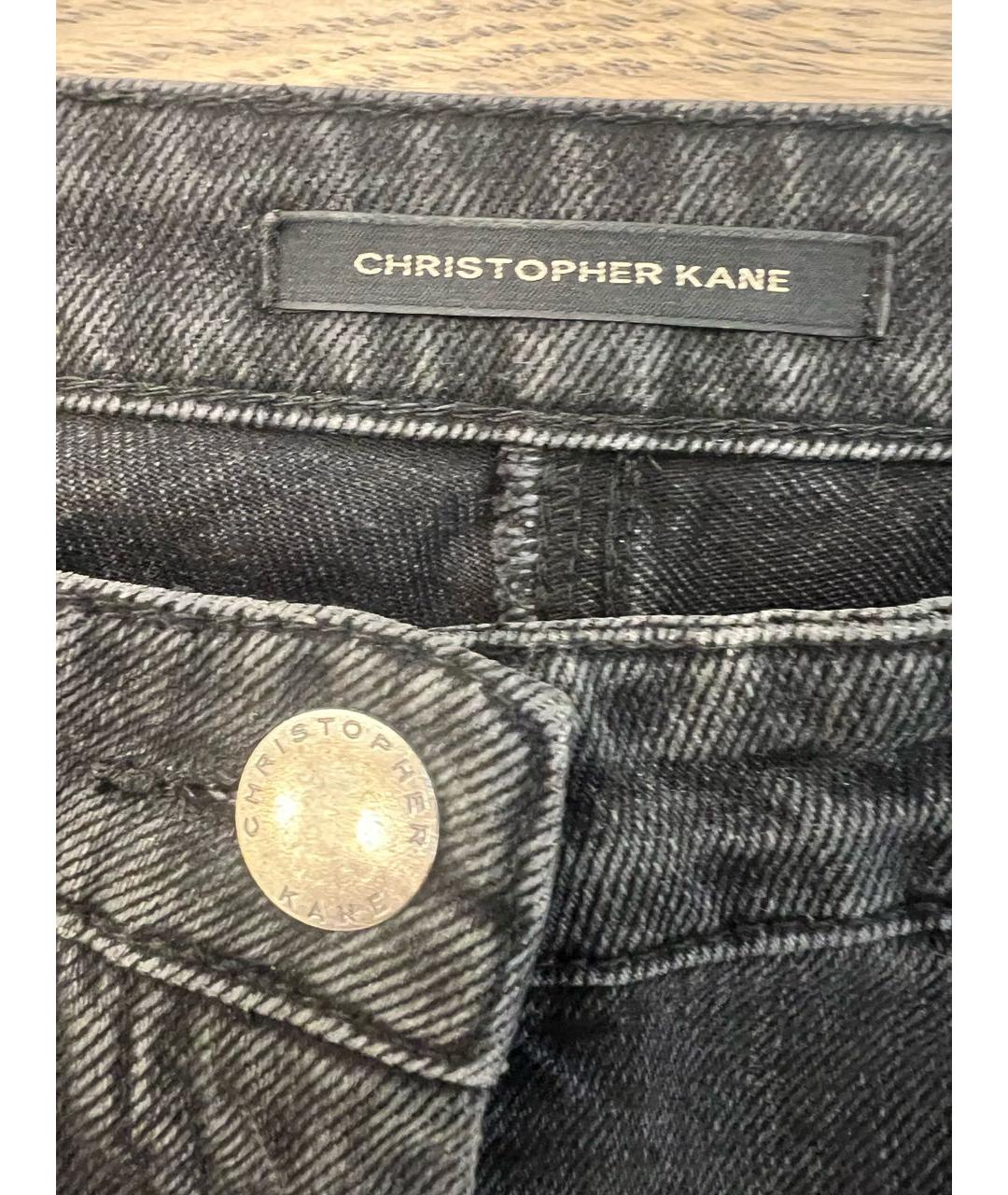 CHRISTOPHER KANE Антрацитовые хлопковые джинсы слим, фото 4