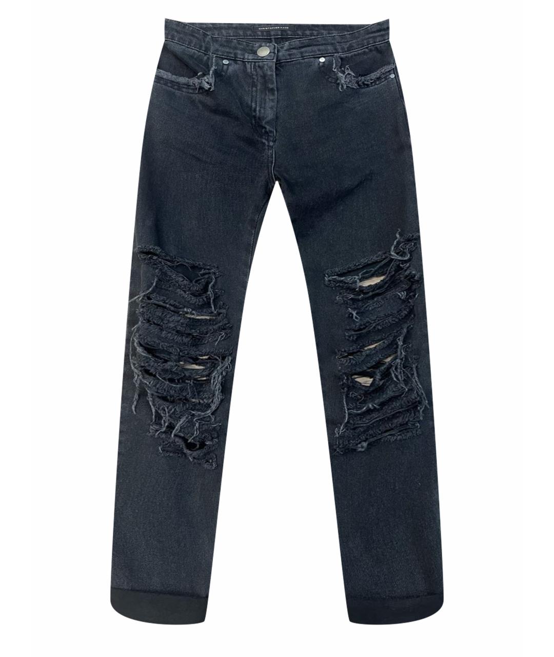 CHRISTOPHER KANE Антрацитовые хлопковые джинсы слим, фото 1