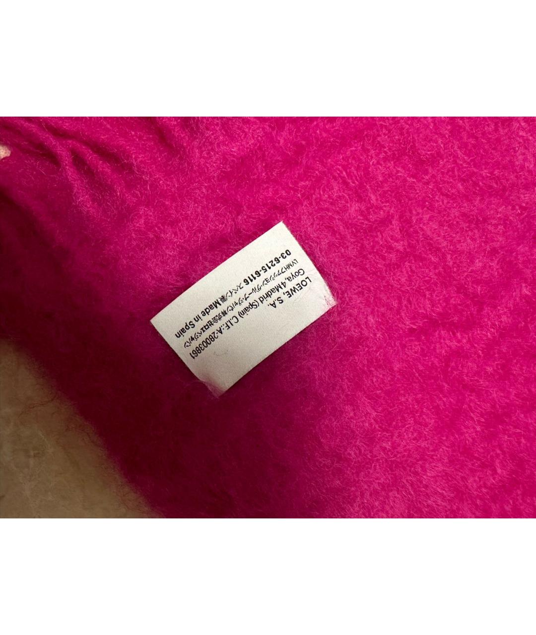 LOEWE Розовый шерстяной шарф, фото 3