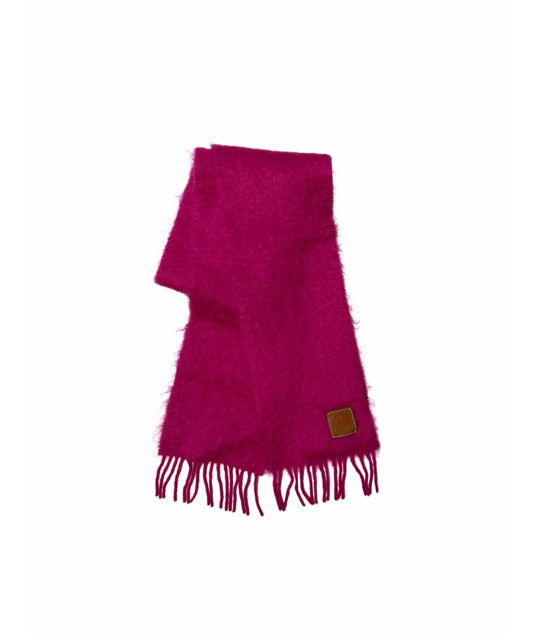 LOEWE Розовый шерстяной шарф, фото 1