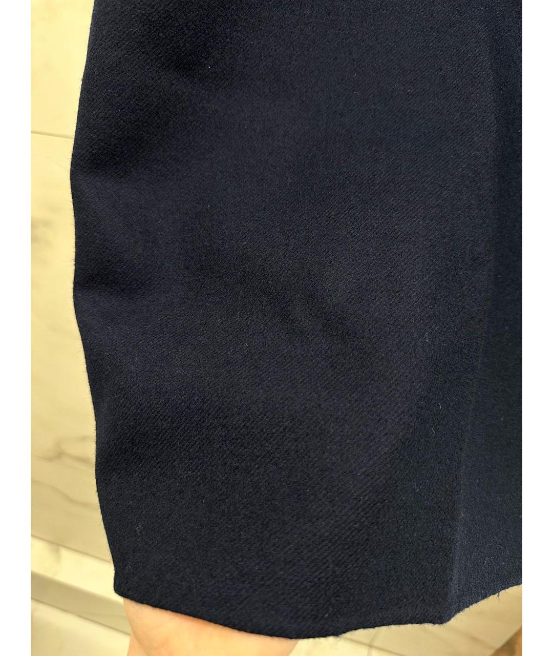 WEEKEND MAX MARA Темно-синяя шерстяная юбка миди, фото 4