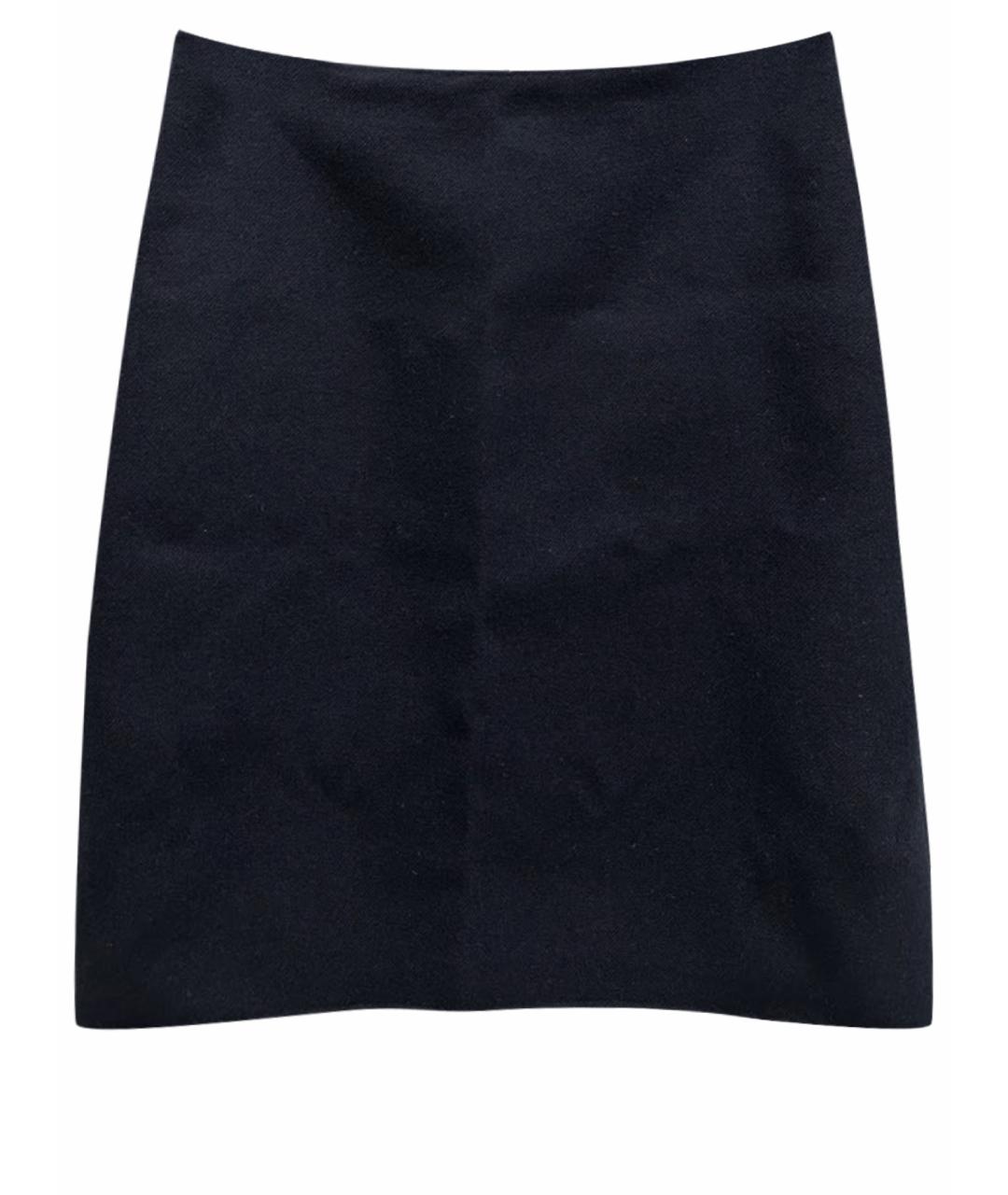WEEKEND MAX MARA Темно-синяя шерстяная юбка миди, фото 1