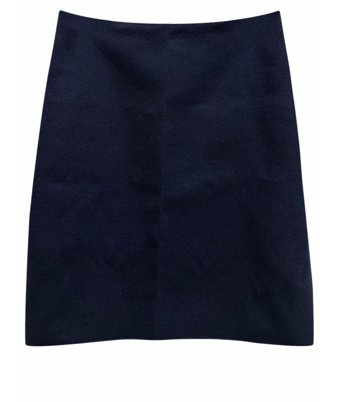 WEEKEND MAX MARA Темно-синяя шерстяная юбка миди, фото 6