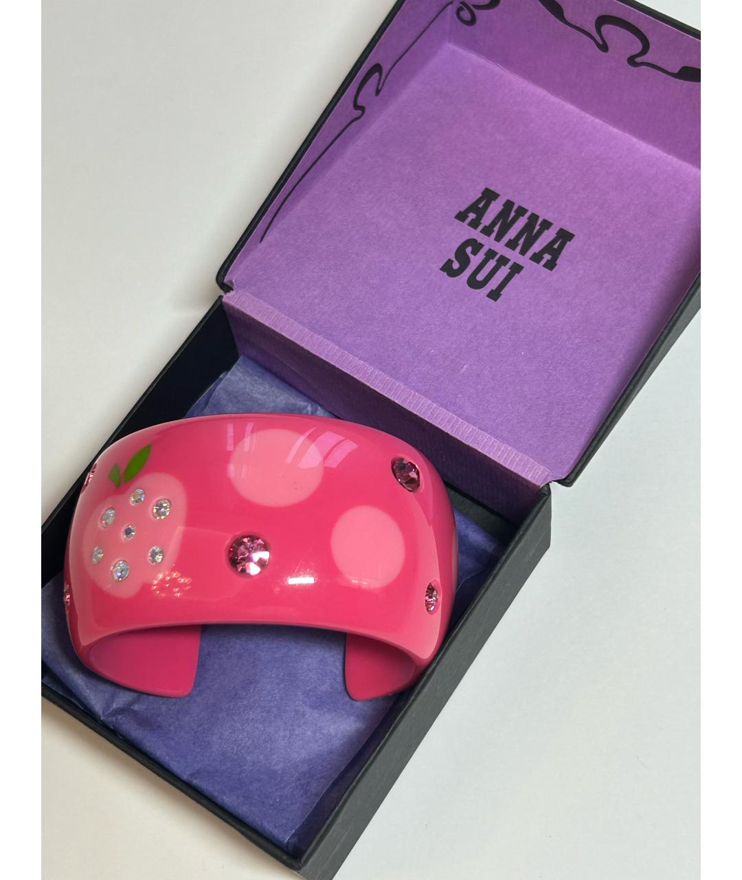 ANNA SUI Розовый пластиковый браслет, фото 3