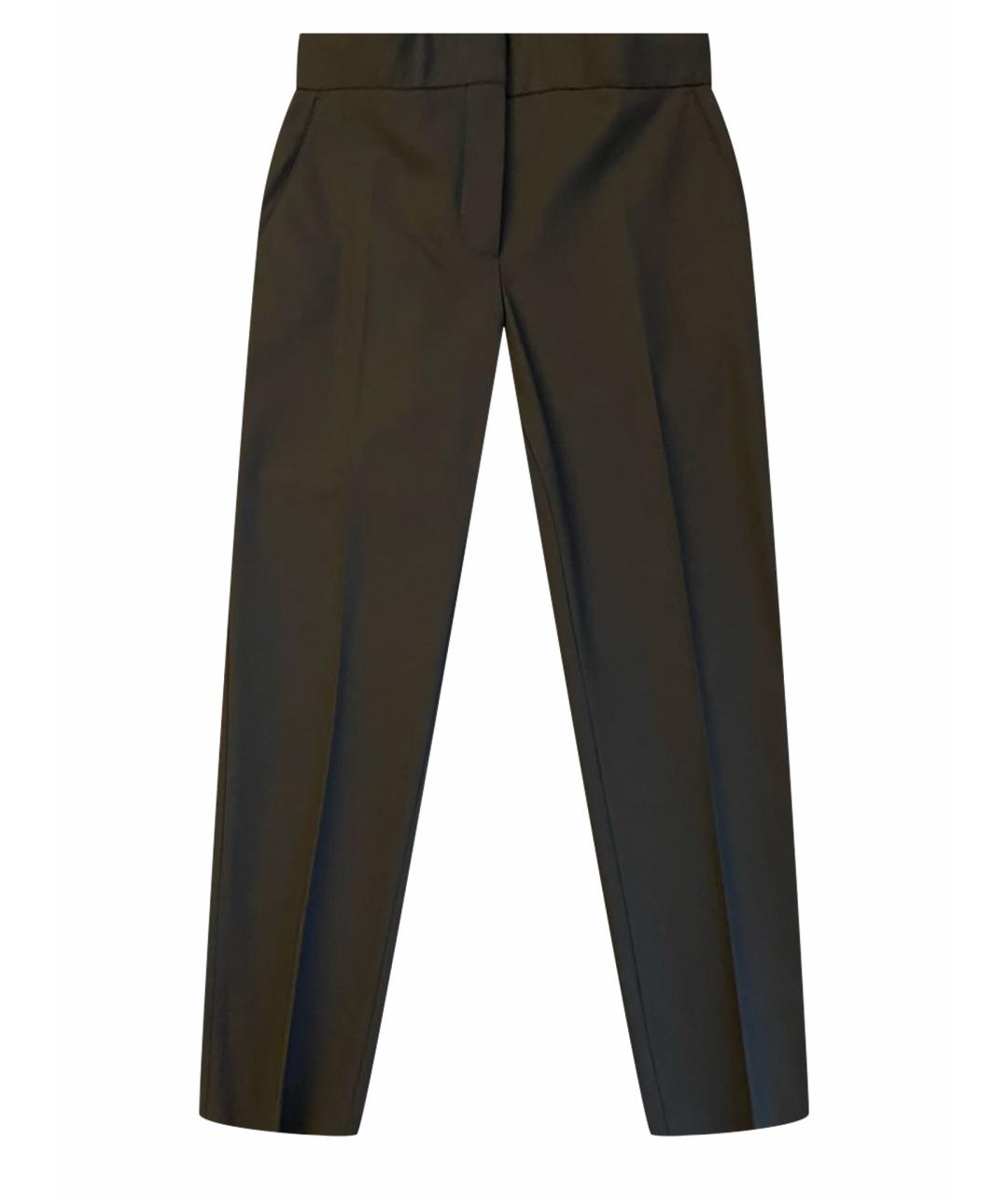 BURBERRY Черные шерстяные прямые брюки, фото 1