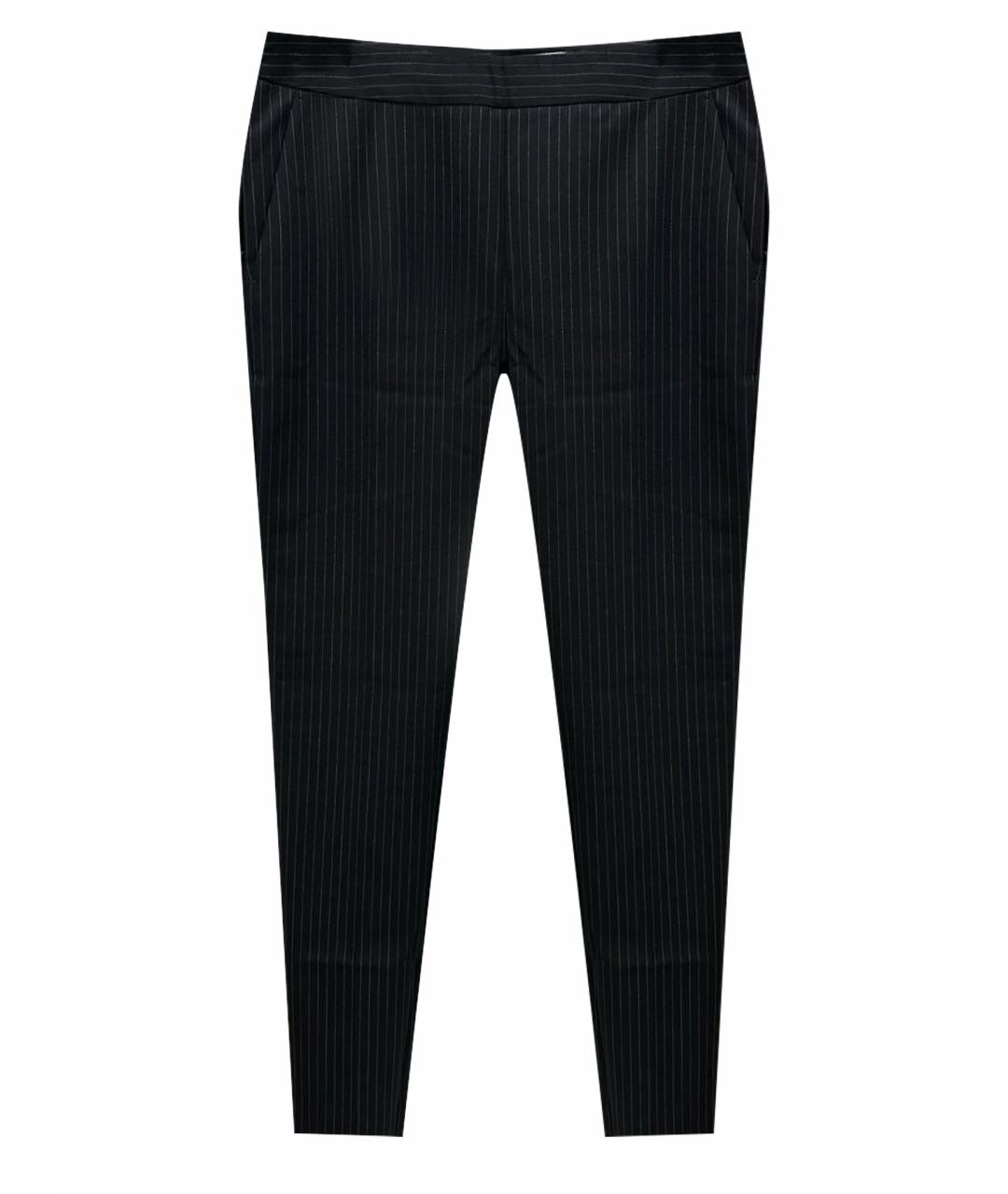 MAX MARA Черные шерстяные прямые брюки, фото 1