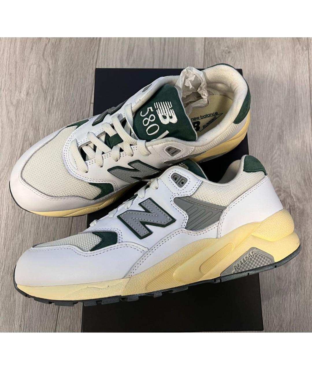 NEW BALANCE Белые кожаные низкие кроссовки / кеды, фото 3