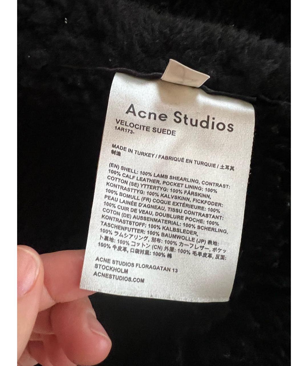 ACNE STUDIOS Черная замшевая дубленка, фото 4