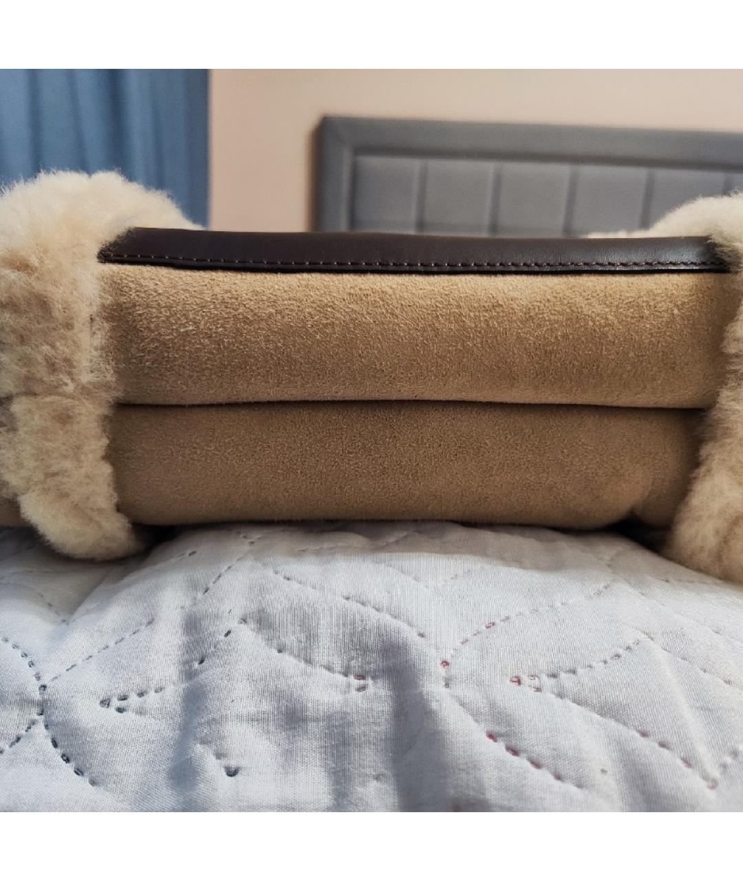 UGG AUSTRALIA Бежевая замшевая сумка тоут, фото 5