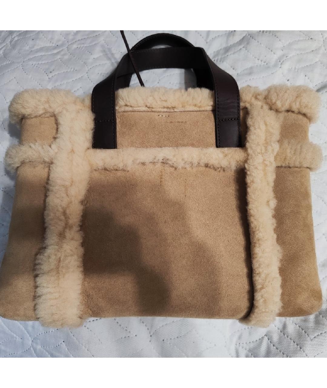 UGG AUSTRALIA Бежевая замшевая сумка тоут, фото 2