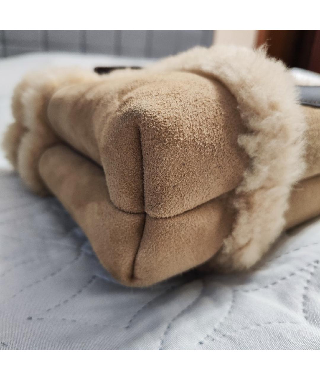 UGG AUSTRALIA Бежевая замшевая сумка тоут, фото 8