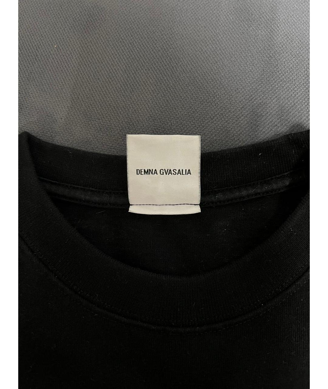 VETEMENTS Черная хлопковая футболка, фото 3