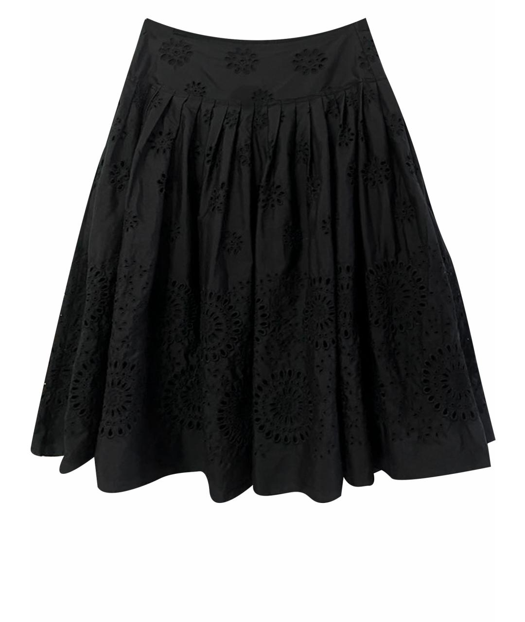 PRADA Черная хлопковая юбка миди, фото 1