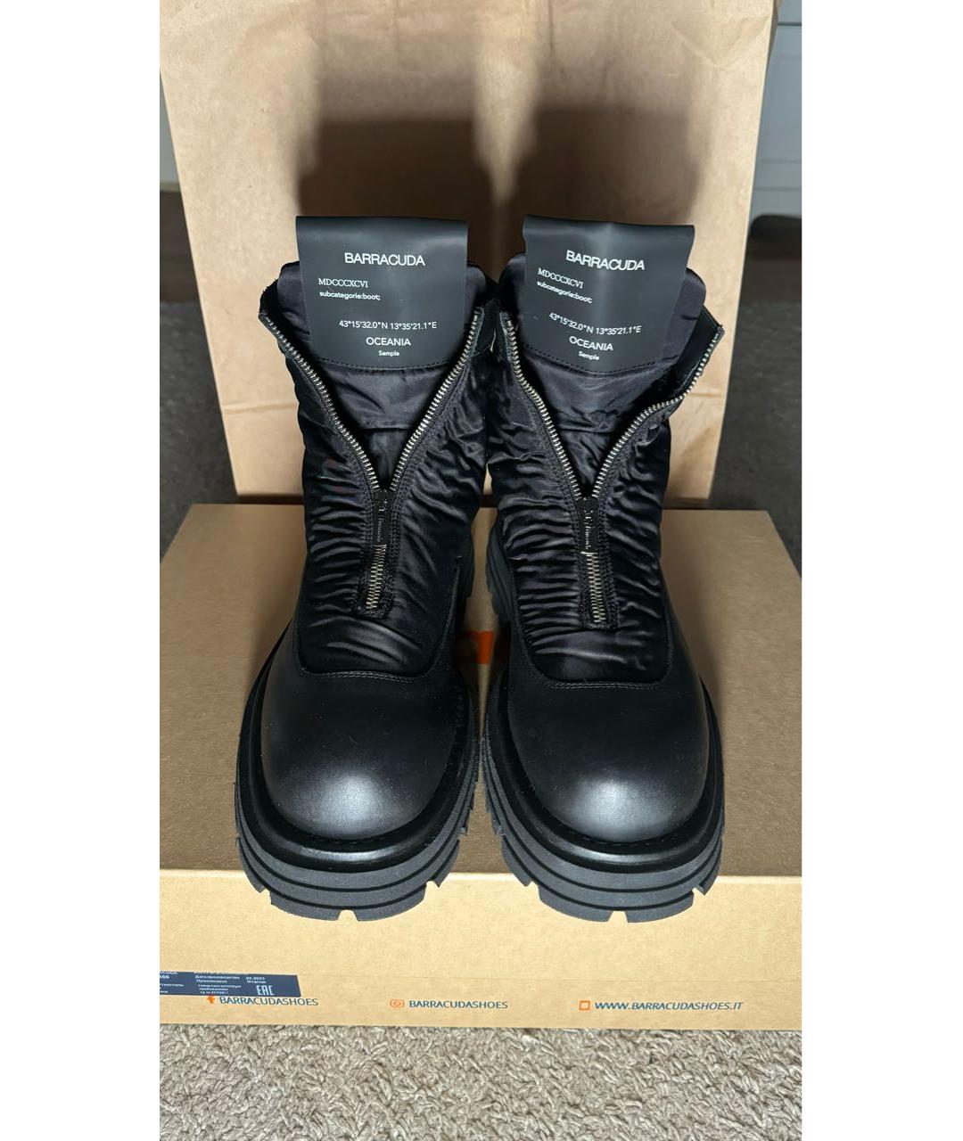 BARRACUDA Черные кожаные высокие ботинки, фото 2