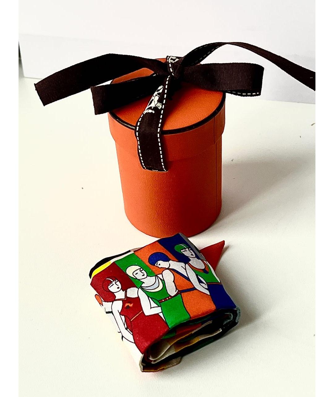 HERMES Мульти шелковый платок, фото 8