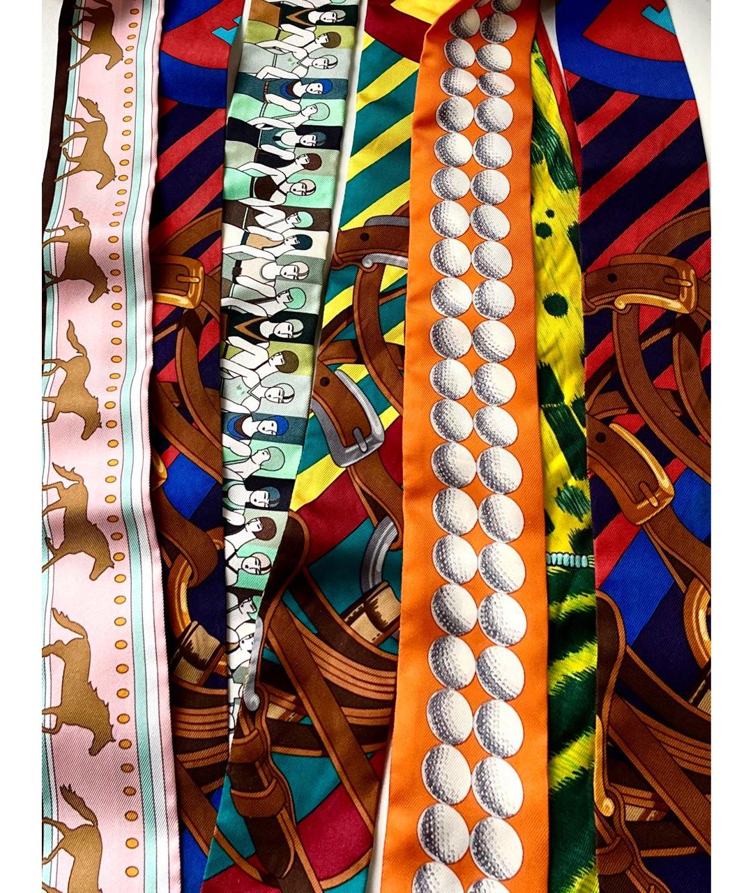 HERMES Мульти шелковый платок, фото 7