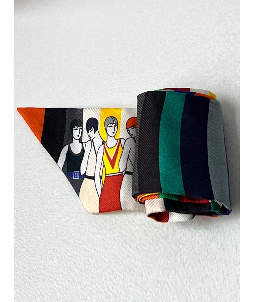 HERMES Мульти шелковый платок, фото 2