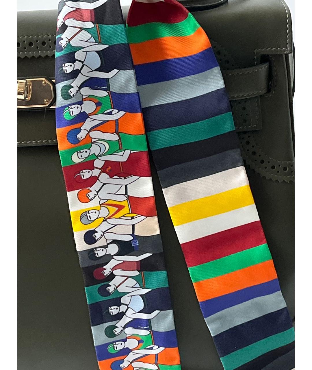 HERMES Мульти шелковый платок, фото 6