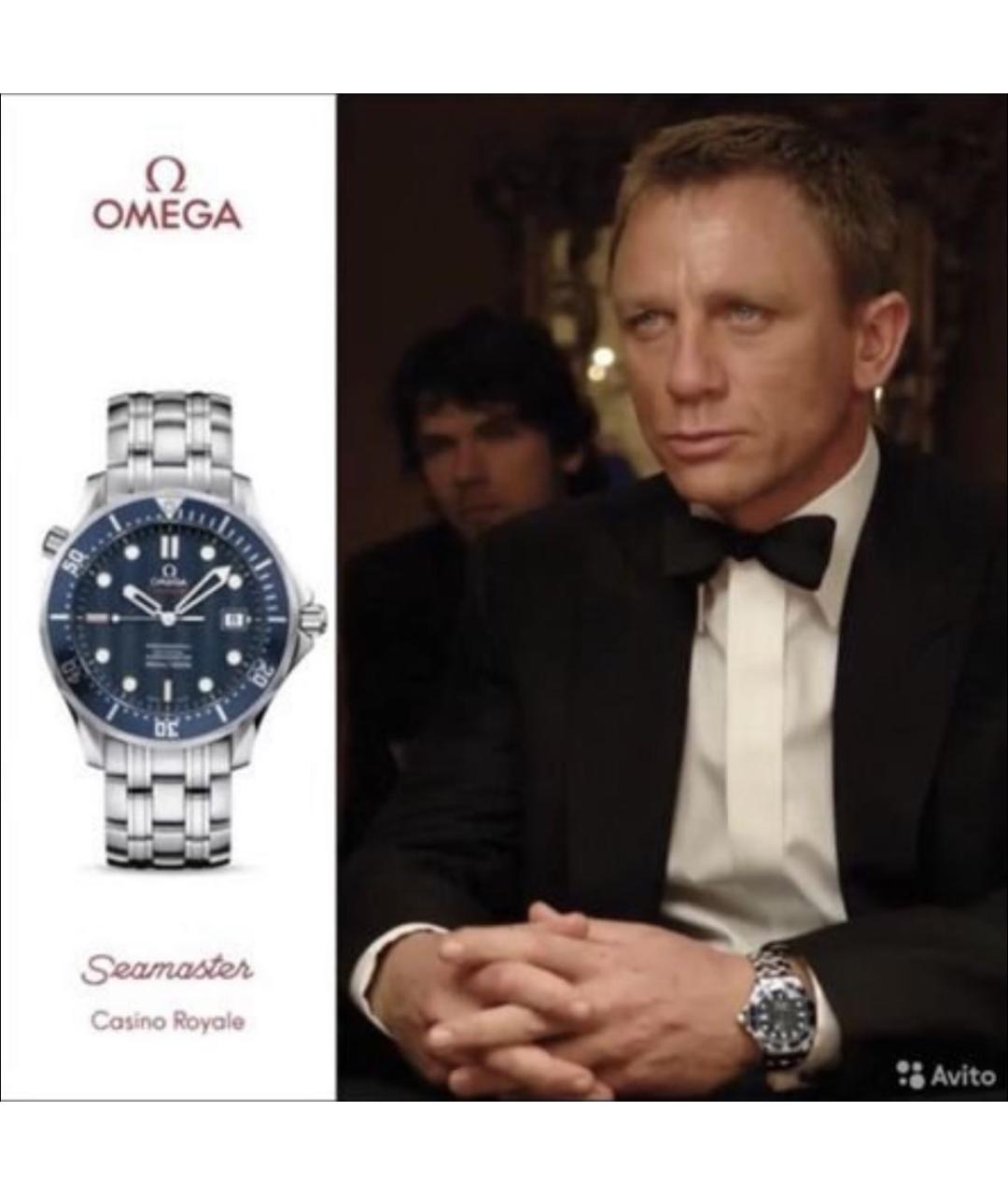 OMEGA Серые стальные часы, фото 6